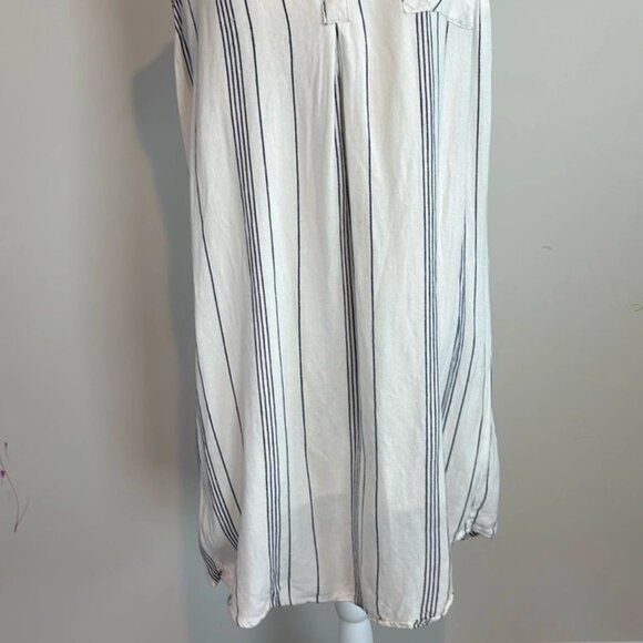 Thread & Supply (Anthropologie) Striped Shirt Dress V-Neck Pocket size M - Picture 2 of 9